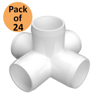 1/2 inch 5 Way Tee PVC Elbow Connector (Pack of 24)