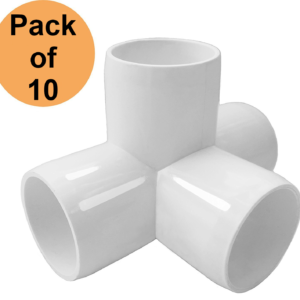 1/2 inch 4 Way Tee PVC Elbow Connector (Pack of 10)