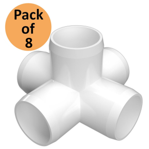 1/2 inch 5 Way Tee PVC Elbow Connector (Pack of 8)